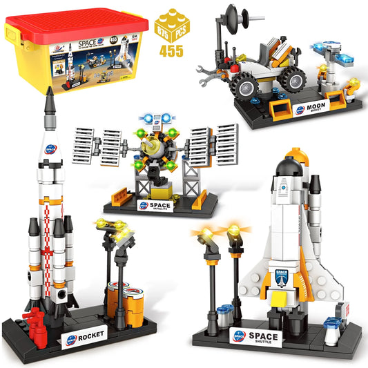 Space Shuttle Toys, Space Rocket Toy Building Blocks Set, Space Model Toys, Cool Spaceship Toy for Kids, STEM Toy for Boys and Girls Age 6-12 (455 PCS)