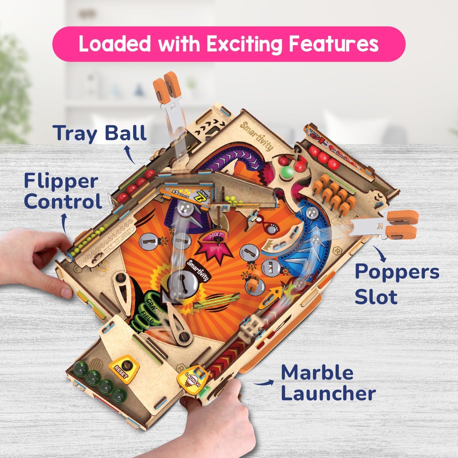 Smartivity DIY Pinball Machine Toy for Ages 8-99 Year Old | Award Winning Arcade Game for Boys & Girls | Birthday Gift Ideas for Kids & Adults | STEM Toys I Fun Family & Party Game