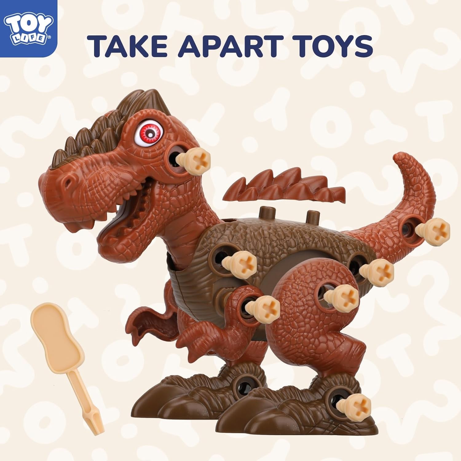 TOY Life 3-Pack Take-Apart Dinosaur Toys with Electric Drill - STEM Building Set for Kids Ages 4-8 - Ideal Birthday Gift for Boys 3-7