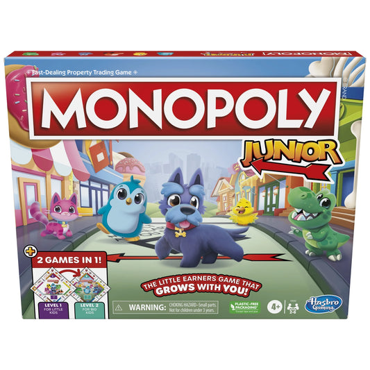 Junior Board Game, 2-Sided Gameboard, 2 Games in 1,  Game for Ages 4+