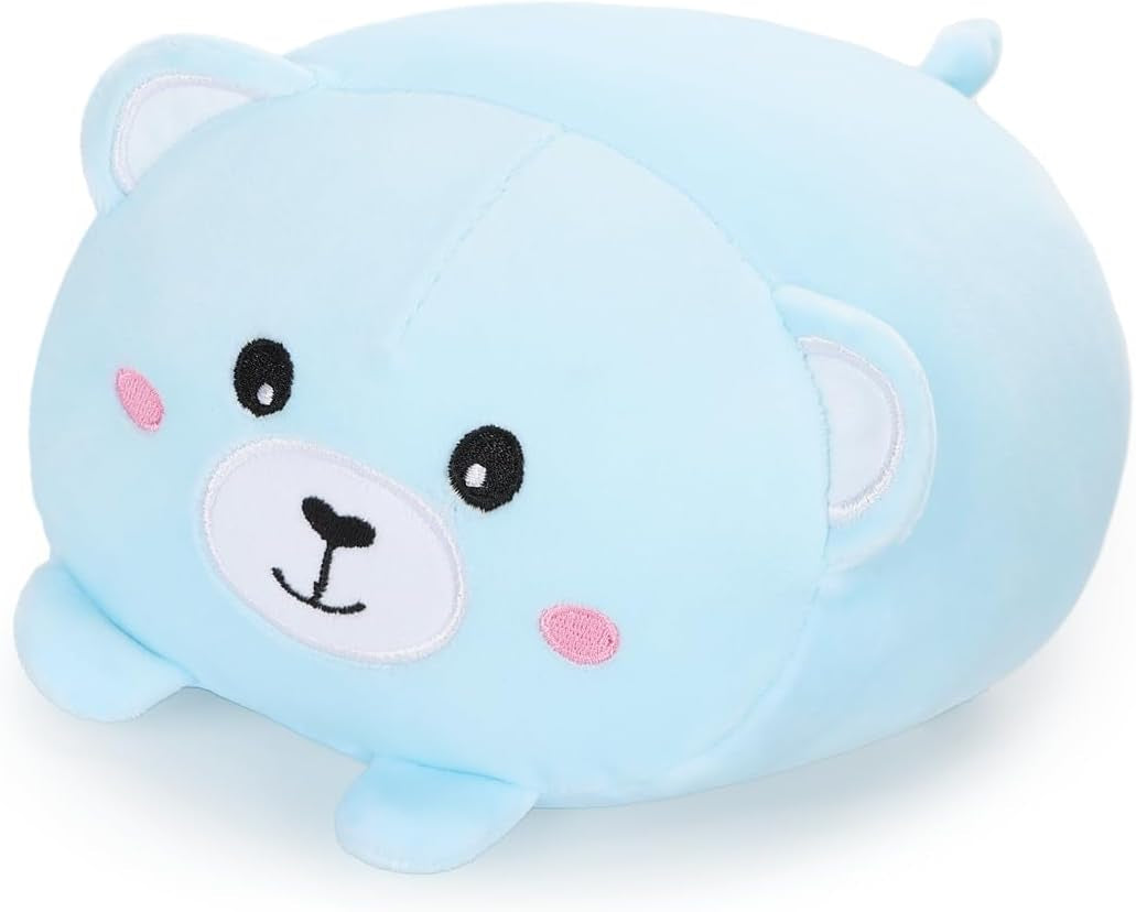 AIXINI 23.6-Inch White Cat Plush Cylindrical Body Pillow - Super Soft Cartoon Hugging Toy Gift