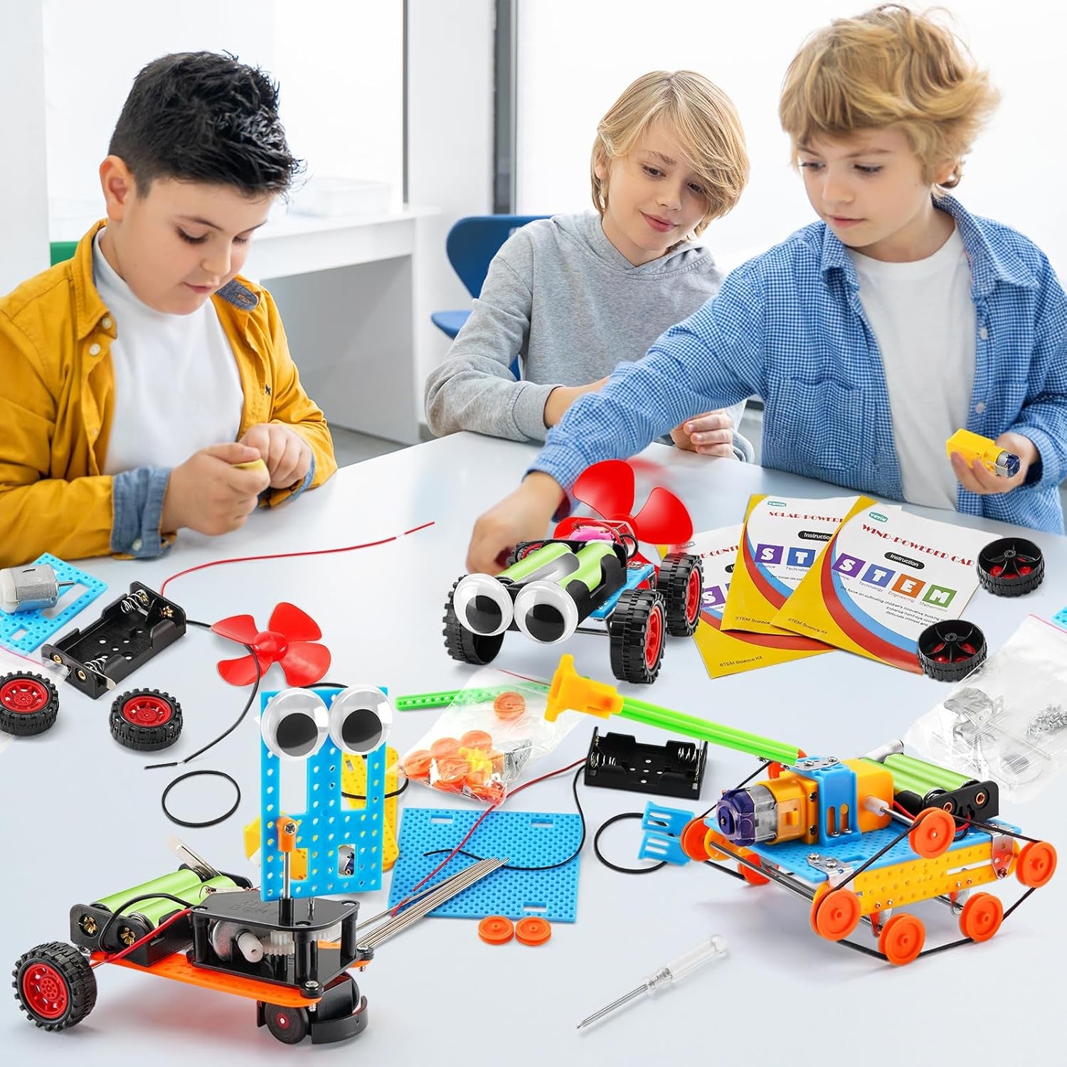 STEM Kits for Kids Age 8-10, Science Robot Building Kits for Boys Crafts 8-12 5-7, STEM Toys for 6 7 8 10 12 13 Year Old Boys Girl Gifts, Science Experiments for Kids 6-8, Car Engineering Projects