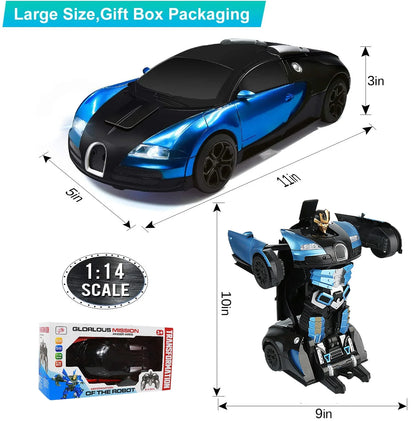 Remote Control Cars Toys,2.4Ghz 1/14 Scale RC Transforming Car Robot with Gesture Sensing / a Key Deformation,Gifts for 3-5 4-7 8-12 Boys Girls Kids