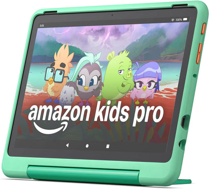 Amazon Fire HD 10 Kids Pro Tablet (Newest Model) Ages 6-12 | Bright 10.1" HD Screen | Slim Case for Older Kids, Ad-Free Content, Parental Controls, 13-Hr Battery, 32 GB, Mint