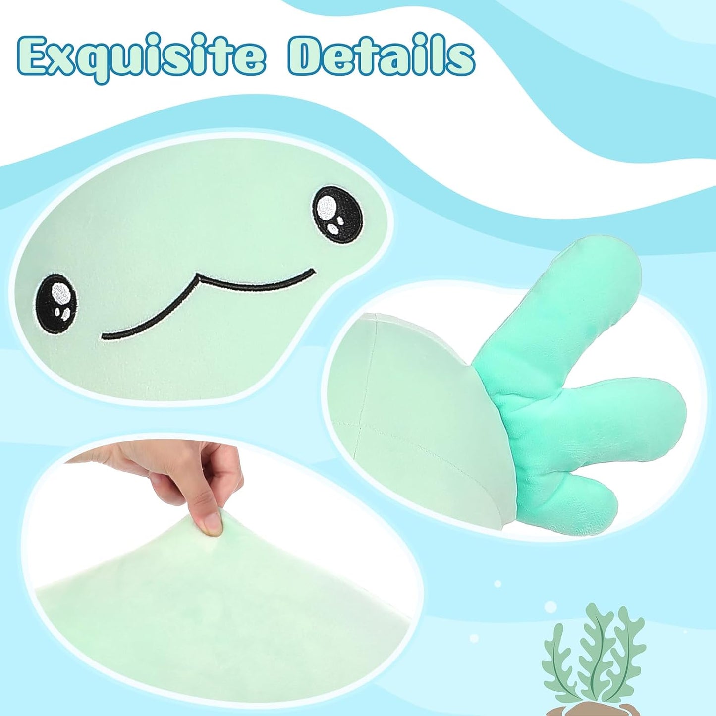 Tezituor 48-Inch Giant Axolotl Plush Pillow - Glow in the Dark Mint Green Stuffed Animal for Kids and Adults, Perfect Gift for Axolotl Enthusiasts