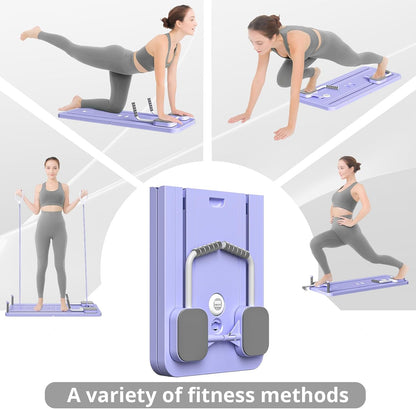JANUA Pilates Board - Pilates Reformer Set, Multi-Purpose Foldable Pilates Reformer Board for Home, 5 in 1 Pilates Sliding Board