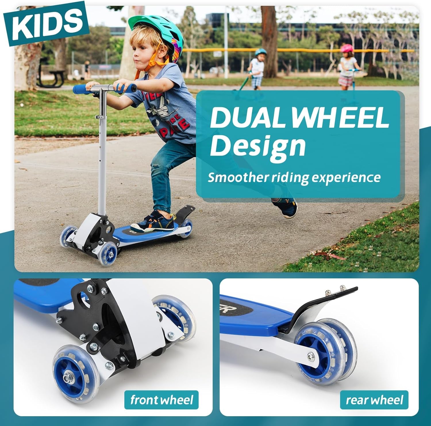 Kids Kick Scooter, 3 Wheel Scooter for Kids Ages 8-12