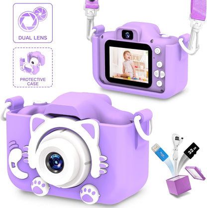 Digital Camera for Children - 20MP Video, 2.0-Inch Screen, Includes 32GB SD Card, Ideal Gift for Birthdays and Christmas for Ages 3-12